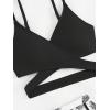 imageGirls 3 Piece Swimsuit Tropical Wrap Criss Cross Cute Bikini Set Bathing Suit with Beach ShortsBlack
