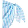 imageGirls 3 Piece Triangle Halter Bathing Suit Wireless Swimsuit with Striped Mesh Cover Up SkirtBlue and White