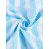 imageGirls 3 Piece Triangle Halter Bathing Suit Wireless Swimsuit with Striped Mesh Cover Up SkirtBlue and White