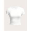 imageGirls Basic Tees Slim Fit Crop Tops Short Sleeve Crew Neck Girls Shirts Tops Summer ClothesKhaki