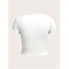 imageGirls Basic Tees Slim Fit Crop Tops Short Sleeve Crew Neck Girls Shirts Tops Summer ClothesKhaki