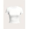 imageGirls Basic Tees Slim Fit Crop Tops Short Sleeve Crew Neck Girls Shirts Tops Summer ClothesPink