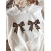 imageGirls Bow Cherry Graphic Tees Short Sleeve Crewneck Cute T Shirts Tops for Teens Summer TopsAll White