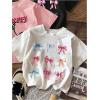imageGirls Bow Cherry Graphic Tees Short Sleeve Crewneck Cute T Shirts Tops for Teens Summer TopsMulticolor
