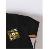 imageGirls Floral Graphic Print Cute T Shirts Crew Neck Short Sleeve Clothes Loose Summer Cute Tops for GirlsLeaf Black