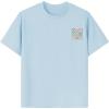imageGirls Floral Graphic Print Cute T Shirts Crew Neck Short Sleeve Clothes Loose Summer Cute Tops for GirlsLight Blue