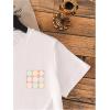 imageGirls Floral Graphic Print Cute T Shirts Crew Neck Short Sleeve Clothes Loose Summer Cute Tops for GirlsWhite Floral