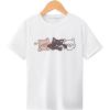 imageGirls Graphic Print Tee Shirt Round Neck Short Sleeve T Shirts Summer Cute Trendy TopsAnimal Print White