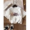 imageGirls Graphic Print Tee Shirt Round Neck Short Sleeve T Shirts Summer Cute Trendy TopsAnimal Print White
