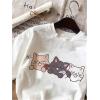 imageGirls Graphic Print Tee Shirt Round Neck Short Sleeve T Shirts Summer Cute Trendy TopsAnimal Print White