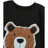 imageGirls Graphic Print Tee Shirt Round Neck Short Sleeve T Shirts Summer Cute Trendy TopsBear Black