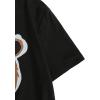 imageGirls Graphic Print Tee Shirt Round Neck Short Sleeve T Shirts Summer Cute Trendy TopsBear Black
