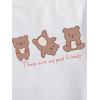 imageGirls Graphic Print Tee Shirt Round Neck Short Sleeve T Shirts Summer Cute Trendy TopsBear White
