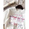 imageGirls Graphic Print Tee Shirt Round Neck Short Sleeve T Shirts Summer Cute Trendy TopsBow White