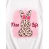 imageGirls Graphic Print Tee Shirt Round Neck Short Sleeve T Shirts Summer Cute Trendy TopsBunny White