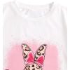 imageGirls Graphic Print Tee Shirt Round Neck Short Sleeve T Shirts Summer Cute Trendy TopsBunny White