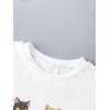 imageGirls Graphic Print Tee Shirt Round Neck Short Sleeve T Shirts Summer Cute Trendy TopsCat White