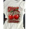 imageGirls Graphic Print Tee Shirt Round Neck Short Sleeve T Shirts Summer Cute Trendy TopsCheetah White