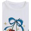imageGirls Graphic Print Tee Shirt Round Neck Short Sleeve T Shirts Summer Cute Trendy TopsCherry White
