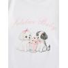 imageGirls Graphic Print Tee Shirt Round Neck Short Sleeve T Shirts Summer Cute Trendy TopsDog White