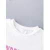 imageGirls Graphic Print Tee Shirt Round Neck Short Sleeve T Shirts Summer Cute Trendy TopsFloral Print White