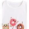 imageGirls Graphic Print Tee Shirt Round Neck Short Sleeve T Shirts Summer Cute Trendy TopsGraphic Print White
