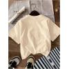 imageGirls Graphic Print Tee Shirt Round Neck Short Sleeve T Shirts Summer Cute Trendy TopsKhaki