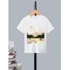 imageGirls Graphic Print Tee Shirt Round Neck Short Sleeve T Shirts Summer Cute Trendy TopsMountain White