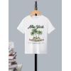 imageGirls Graphic Print Tee Shirt Round Neck Short Sleeve T Shirts Summer Cute Trendy TopsPalm Tree White