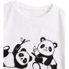imageGirls Graphic Print Tee Shirt Round Neck Short Sleeve T Shirts Summer Cute Trendy TopsPanda White