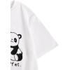 imageGirls Graphic Print Tee Shirt Round Neck Short Sleeve T Shirts Summer Cute Trendy TopsPanda White