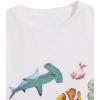 imageGirls Graphic Print Tee Shirt Round Neck Short Sleeve T Shirts Summer Cute Trendy TopsPatterned White