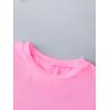 imageGirls Graphic Print Tee Shirt Round Neck Short Sleeve T Shirts Summer Cute Trendy TopsPink Graphic