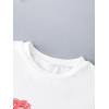 imageGirls Graphic Print Tee Shirt Round Neck Short Sleeve T Shirts Summer Cute Trendy TopsRed Bow White