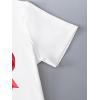 imageGirls Graphic Print Tee Shirt Round Neck Short Sleeve T Shirts Summer Cute Trendy TopsRed Bow White