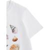 imageGirls Graphic Print Tee Shirt Round Neck Short Sleeve T Shirts Summer Cute Trendy TopsSea Shell White