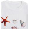 imageGirls Graphic Print Tee Shirt Round Neck Short Sleeve T Shirts Summer Cute Trendy TopsSea Shell White