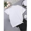 imageGirls Graphic Print Tee Shirt Round Neck Short Sleeve T Shirts Summer Cute Trendy TopsStrawberry White