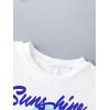 imageGirls Graphic Print Tee Shirt Round Neck Short Sleeve T Shirts Summer Cute Trendy TopsWhite Blue Green