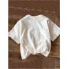 imageGirls Graphic Print Tee Shirt Round Neck Short Sleeve T Shirts Summer Cute Trendy TopsWhite Bow