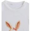 imageGirls Graphic Print Tee Shirt Round Neck Short Sleeve T Shirts Summer Cute Trendy TopsWhite Bunny