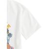 imageGirls Graphic Print Tee Shirt Round Neck Short Sleeve T Shirts Summer Cute Trendy TopsWhite Flower