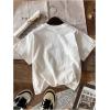imageGirls Graphic Print Tee Shirt Round Neck Short Sleeve T Shirts Summer Cute Trendy TopsWhite Graphic