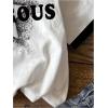 imageGirls Graphic Print Tee Shirt Round Neck Short Sleeve T Shirts Summer Cute Trendy TopsWhite Letter