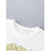 imageGirls Graphic Print Tee Shirt Round Neck Short Sleeve T Shirts Summer Cute Trendy TopsWhite Light Green
