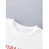 imageGirls Graphic Print Tee Shirt Round Neck Short Sleeve T Shirts Summer Cute Trendy TopsWhite Printed