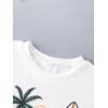 imageGirls Graphic Print Tee Shirt Round Neck Short Sleeve T Shirts Summer Cute Trendy TopsWhite Tropical