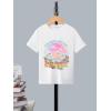 imageGirls Graphic Print Tee Shirt Round Neck Short Sleeve T Shirts Summer Cute Trendy TopsWhite Wave