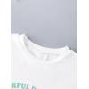 imageGirls Graphic Print Tee Shirt Round Neck Short Sleeve T Shirts Summer Cute Trendy TopsWhite Wave