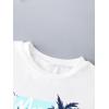 imageGirls Graphic Print Tee Shirt Round Neck Short Sleeve T Shirts Summer Cute Trendy TopsWhite With Blue